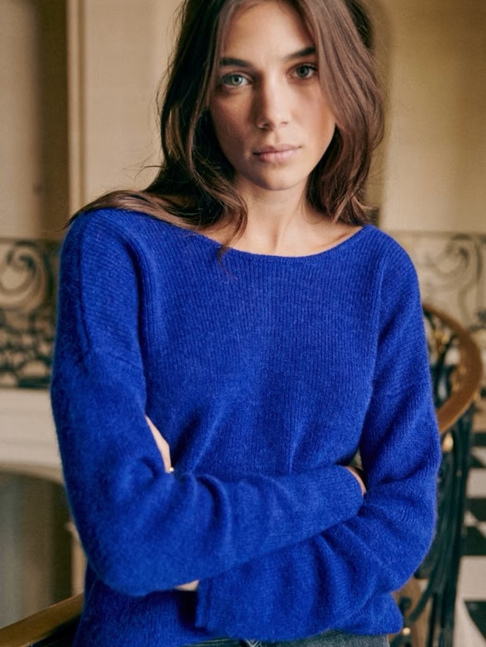 Sezane Gaspard Cardigan in Electric Blue - XS - Picture 3 of 8